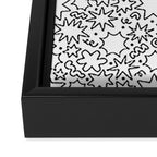 Fun black and white cartoon doodle art pattern Framed Canvas Print Gallery Image 3