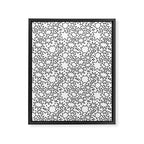 Fun black and white cartoon doodle art pattern Framed Canvas Print Gallery Image 8