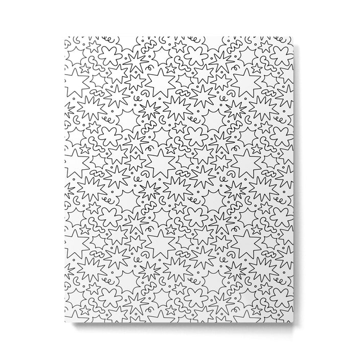 Fun black and white cartoon doodle art pattern Metal Print Gallery Image 1