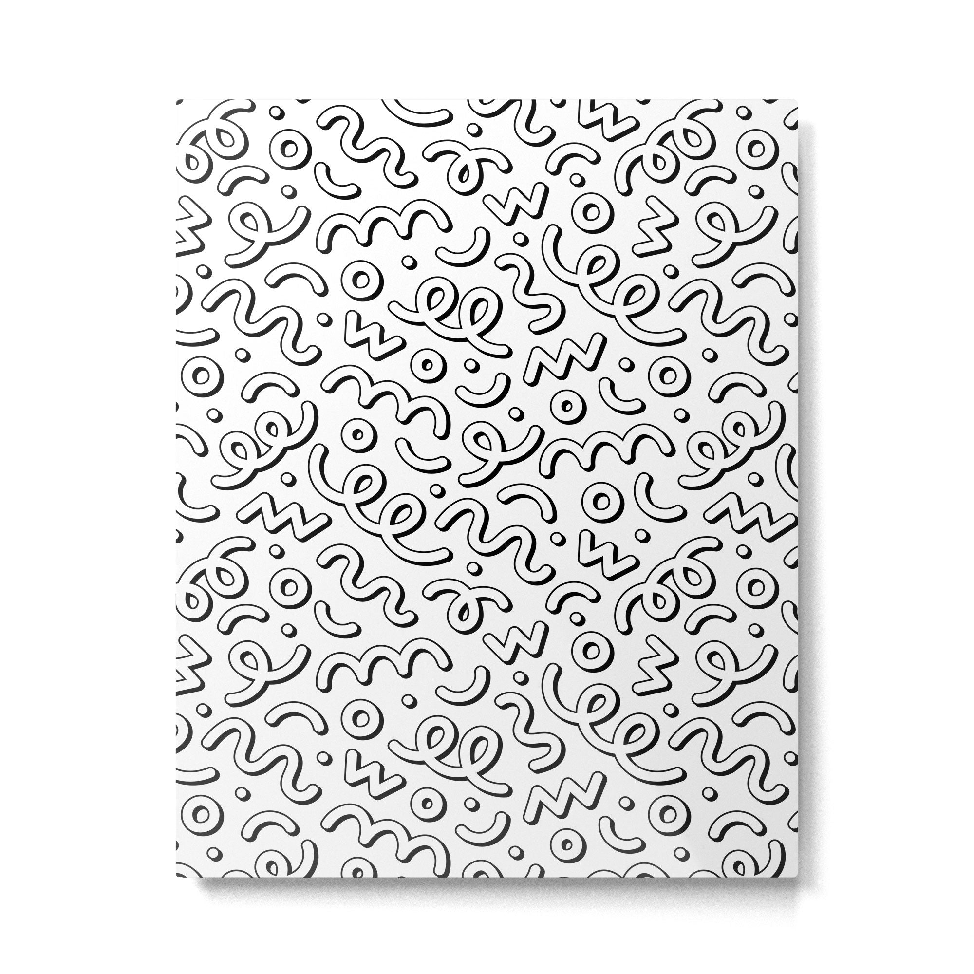 Fun black and white cartoon doodle pattern Metal Print Gallery Image 6
