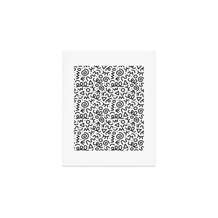 Fun black and white doodle art pattern Art Print Gallery Image 1