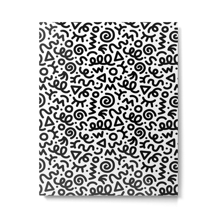Fun black and white doodle art pattern Metal Print Gallery Image 1