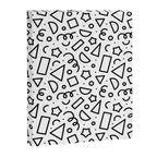 Fun black and white doodle shape  pattern Canvas Print Gallery Image 8