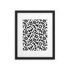 Fun black and white doodle symbol art pattern Framed Art Print Gallery Image 6