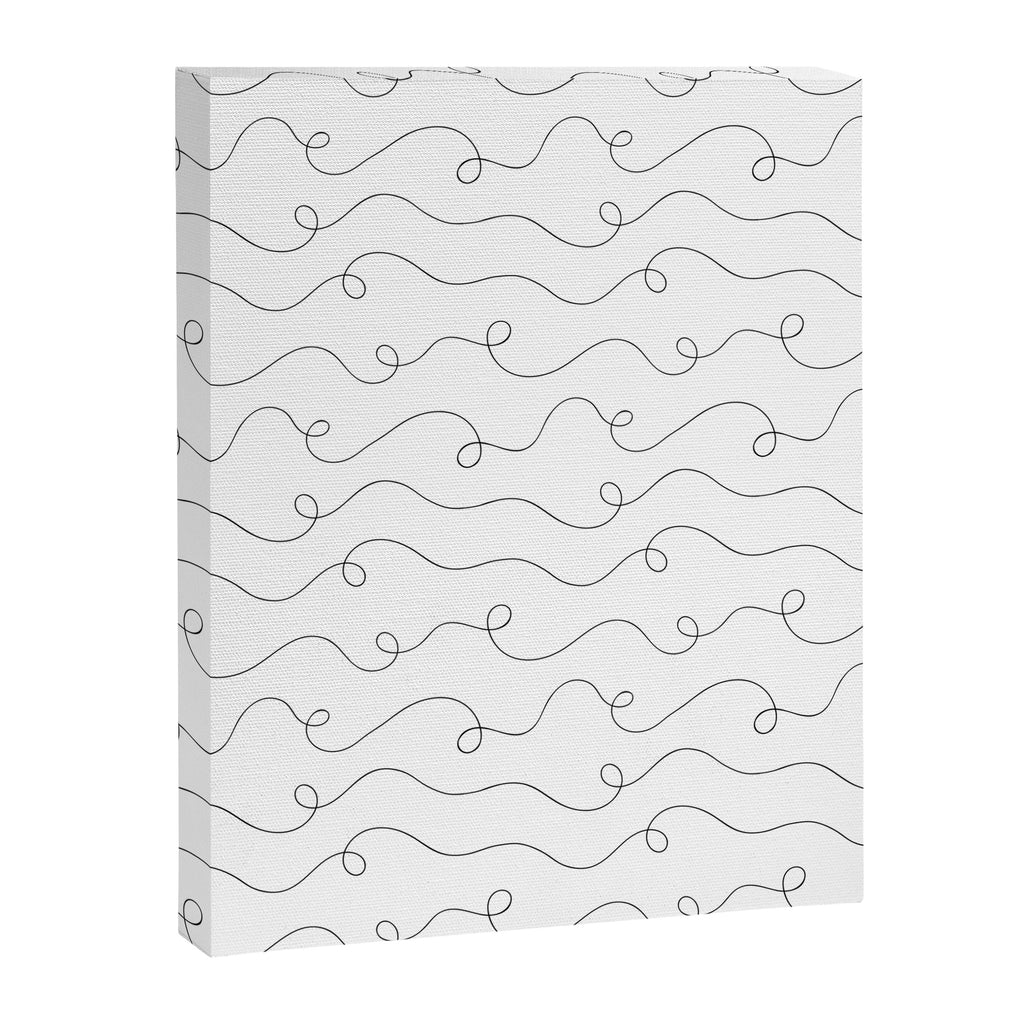 Fun black and white line doodle art pattern Canvas Print Gallery Image 8