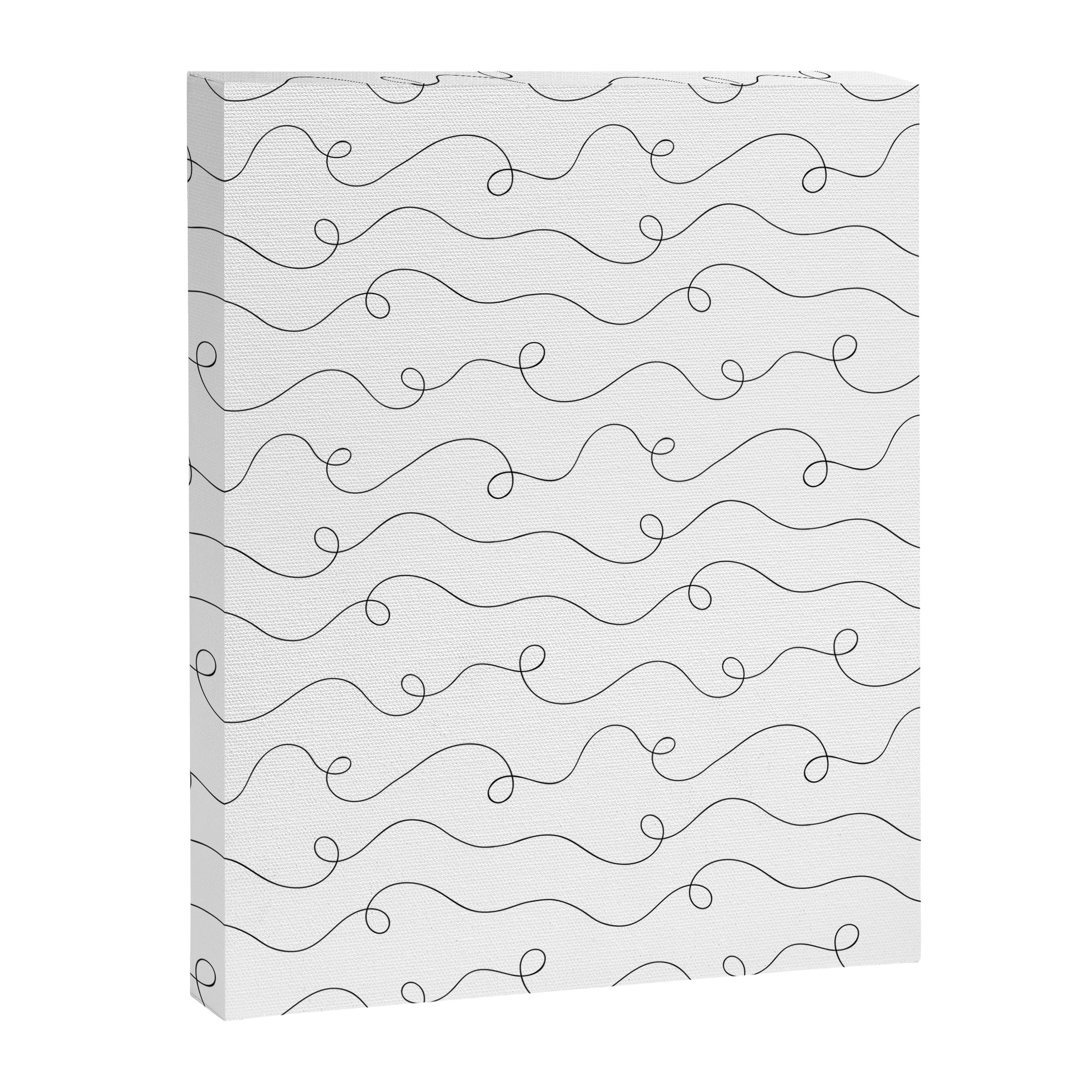 Fun black and white line doodle art pattern Canvas Print Gallery Image 8