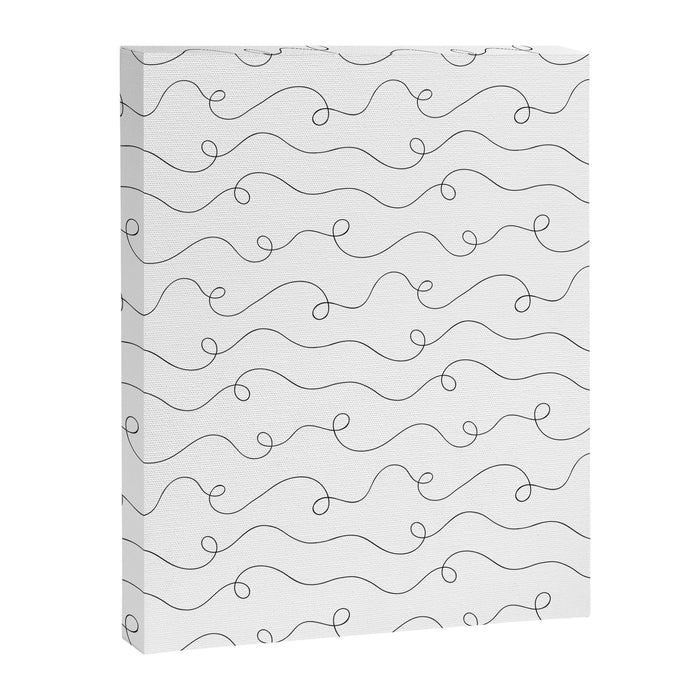 Fun black and white line doodle art pattern Canvas Print Gallery Image 1
