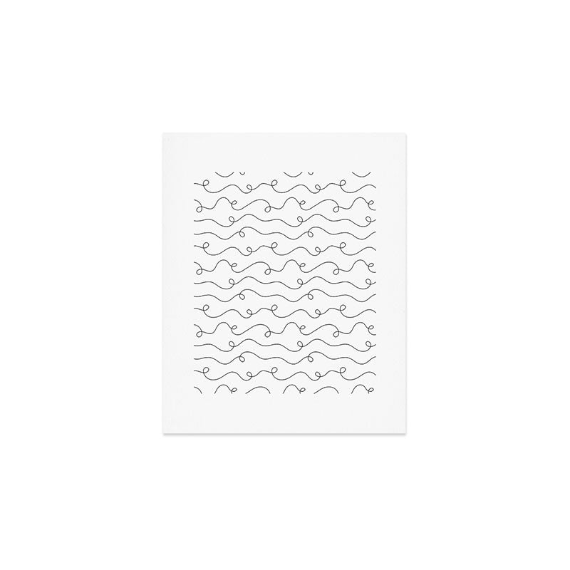 Fun black and white line doodle art pattern Art Print Gallery Image 1