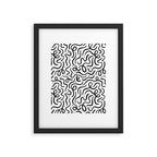 Fun black line doodle art pattern Framed Art Print Gallery Image 6