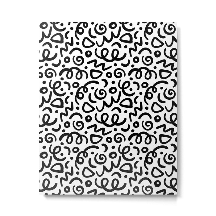 Fun black line doodle art pattern Metal Print Gallery Image 1