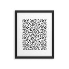 Fun black line doodle art pattern Framed Art Print Gallery Image 6