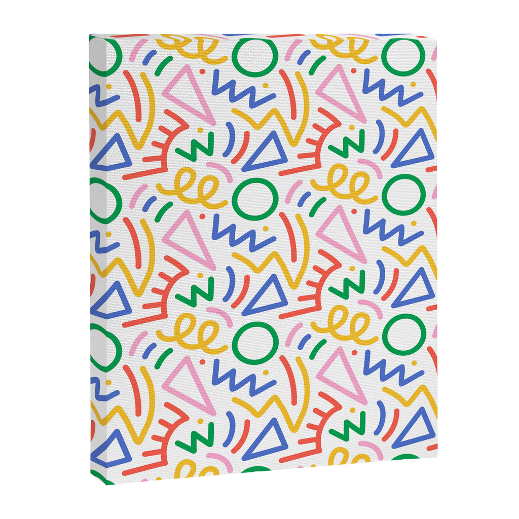 Fun colorful abstract line doodle art pattern Canvas Print Gallery Image 8