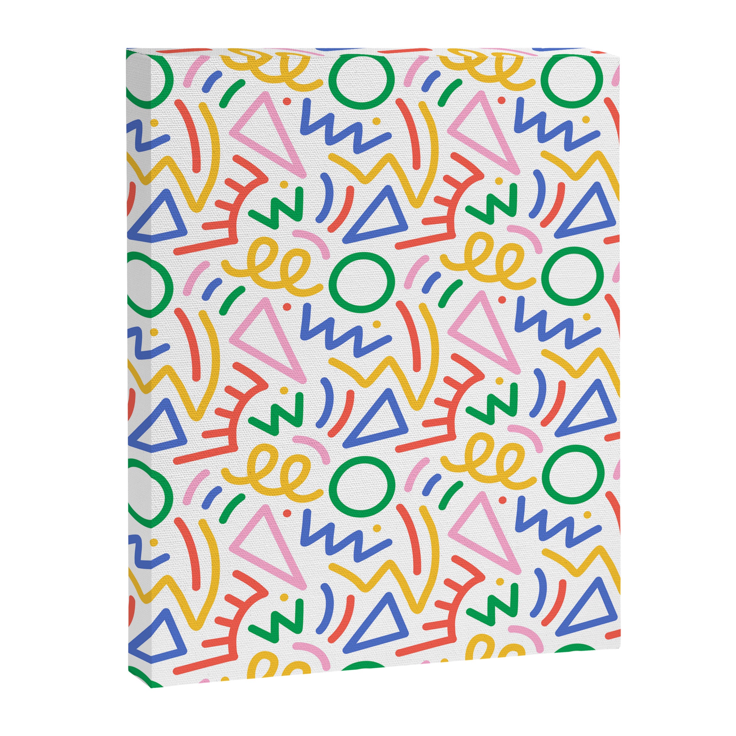 Fun colorful abstract line doodle art pattern Canvas Print Gallery Image 8