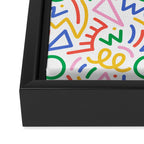 Fun colorful abstract line doodle art pattern Framed Canvas Print Gallery Image 3