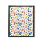 Fun colorful abstract line doodle art pattern Framed Canvas Print Gallery Image 8