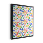 Fun colorful abstract line doodle art pattern Framed Canvas Print Gallery Image 2