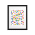 Fun colorful abstract line doodle art pattern Framed Art Print Gallery Image 6