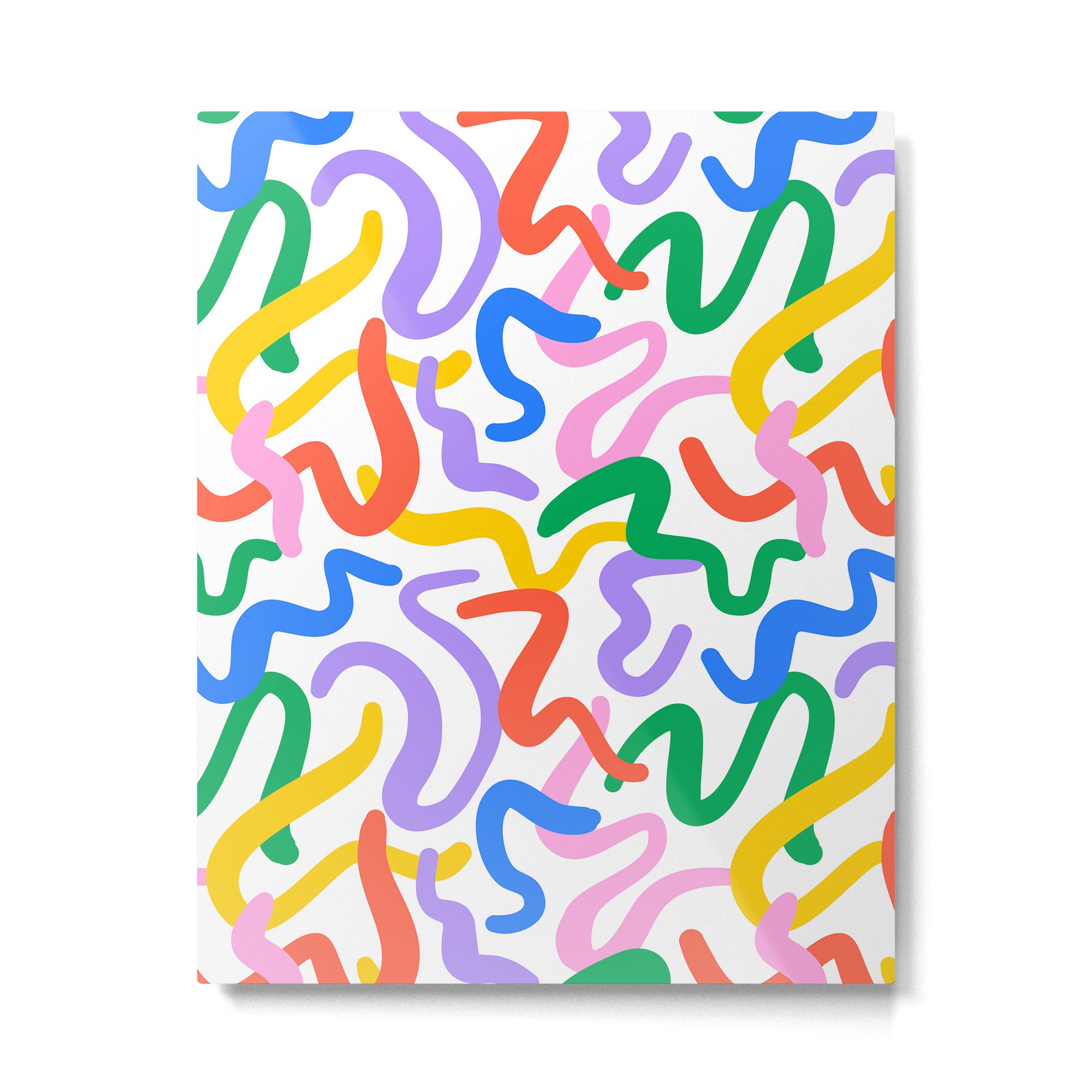 Fun colorful abstract line doodle pattern Metal Print Gallery Image 6