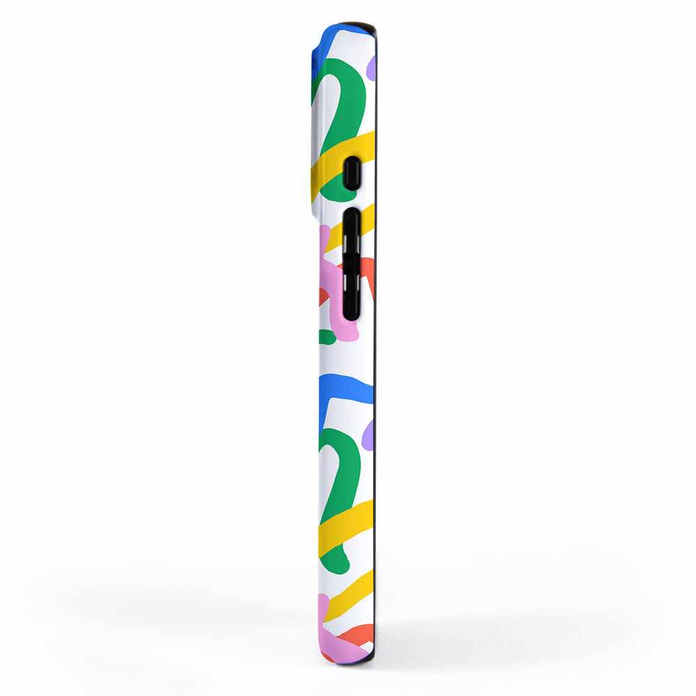 Fun colorful abstract line doodle pattern iPhone Case Gallery Image 2