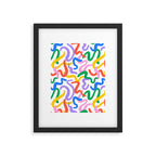 Fun colorful abstract line doodle pattern Framed Art Print Gallery Image 6