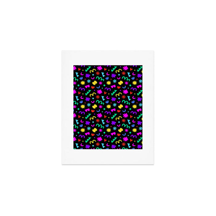 Fun colorful abstract organic shape art pattern Art Print Gallery Image 1