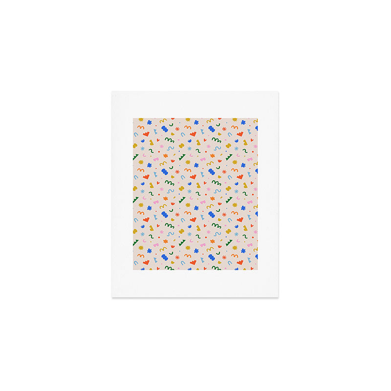 Fun colorful abstract organic shape art pattern Art Print Gallery Image 1