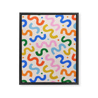 Fun colorful abstract organic shape art pattern Framed Canvas Print Gallery Image 8