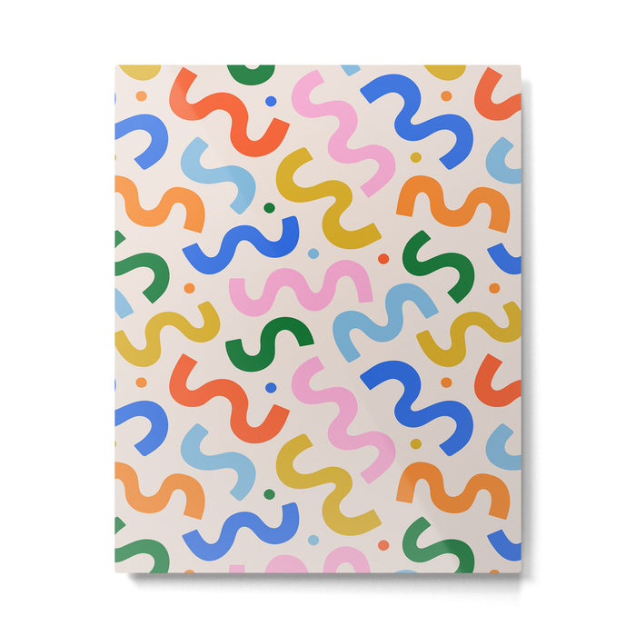 Fun colorful abstract organic shape art pattern Metal Print Gallery Image 1