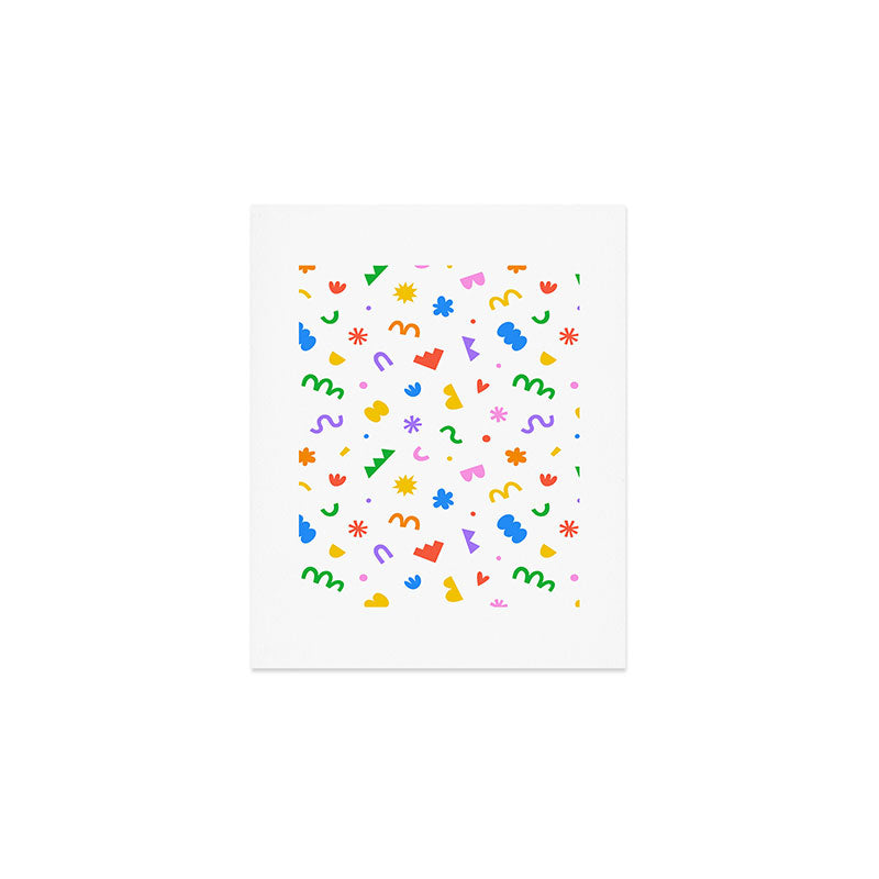 Fun colorful abstract organic shape art pattern Art Print Gallery Image 1