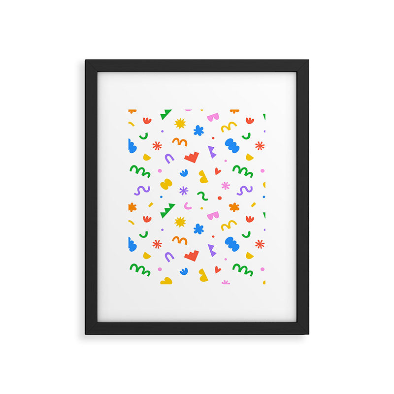 Fun colorful abstract organic shape art pattern Framed Art Print Gallery Image 6