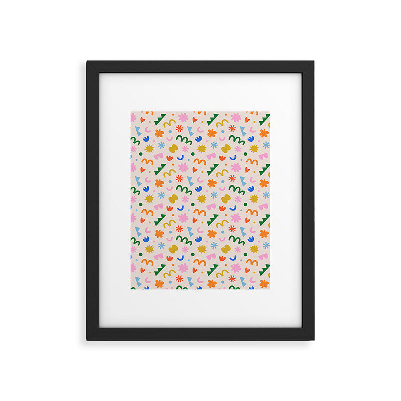 Fun colorful abstract organic shape art pattern Framed Art Print Gallery Image 6
