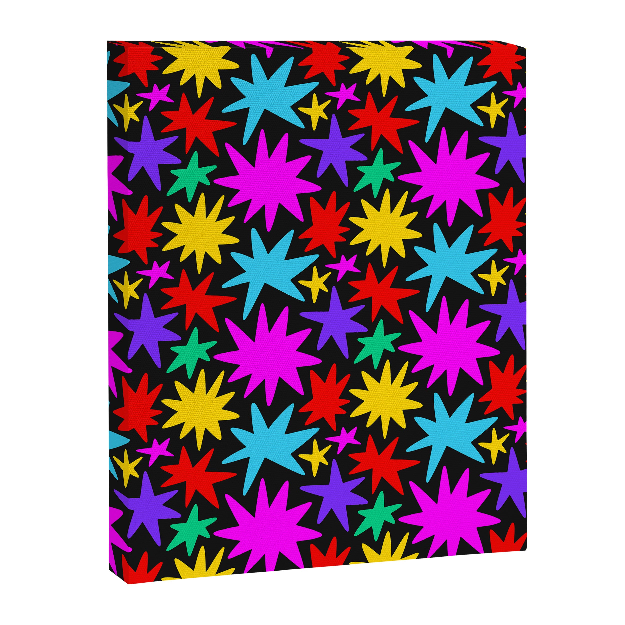 Fun colorful abstract star shape pattern Canvas Print Gallery Image 8