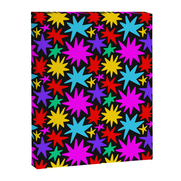 Fun colorful abstract star shape pattern Canvas Print Gallery Image 1