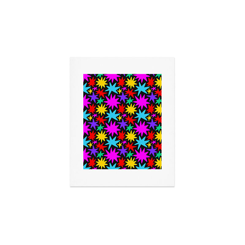 Fun colorful abstract star shape pattern Art Print Gallery Image 1