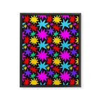 Fun colorful abstract star shape pattern Framed Canvas Print Gallery Image 8
