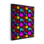 Fun colorful abstract star shape pattern Framed Canvas Print Gallery Image 2