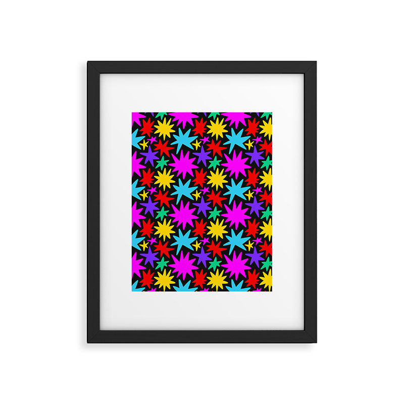 Fun colorful abstract star shape pattern Framed Art Print Gallery Image 6