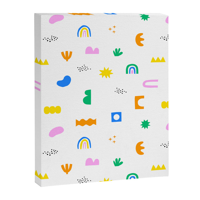 Fun colorful abstract summer shape pattern Canvas Print Gallery Image 1