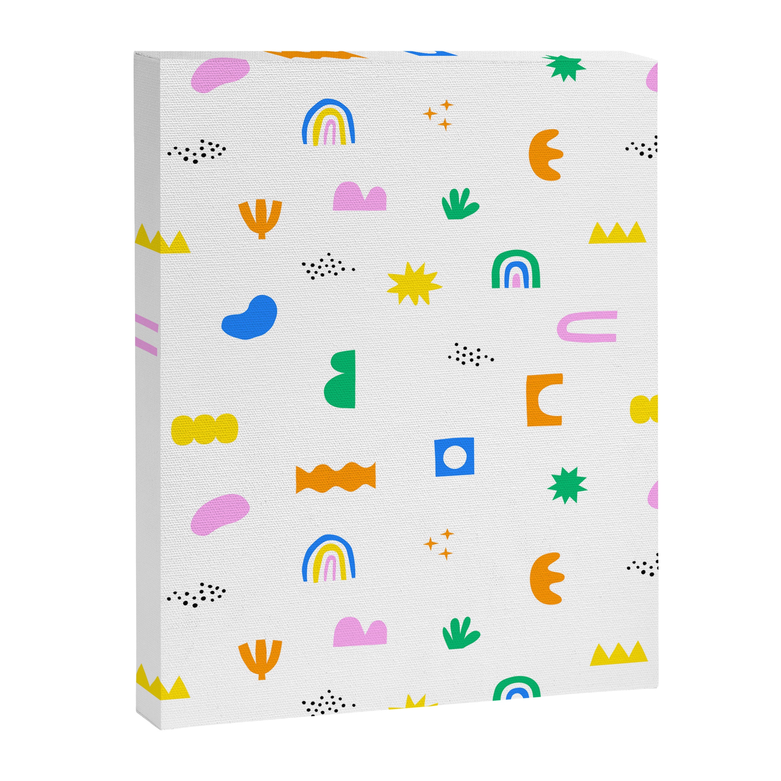 Fun colorful abstract summer shape pattern Canvas Print Gallery Image 8