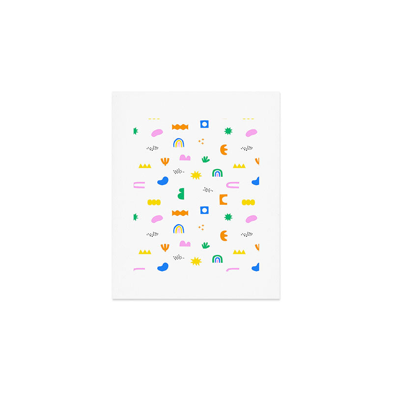 Fun colorful abstract summer shape pattern Art Print Gallery Image 1