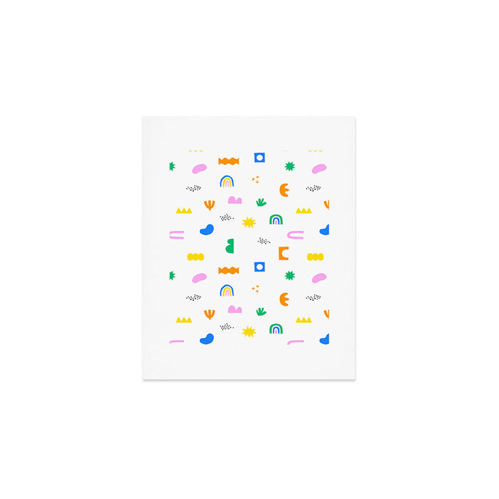 Fun colorful abstract summer shape pattern Art Print Gallery Image 1