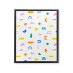 Fun colorful abstract summer shape pattern Framed Canvas Print Gallery Image 8