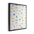 Fun colorful abstract summer shape pattern Framed Canvas Print Gallery Image 2
