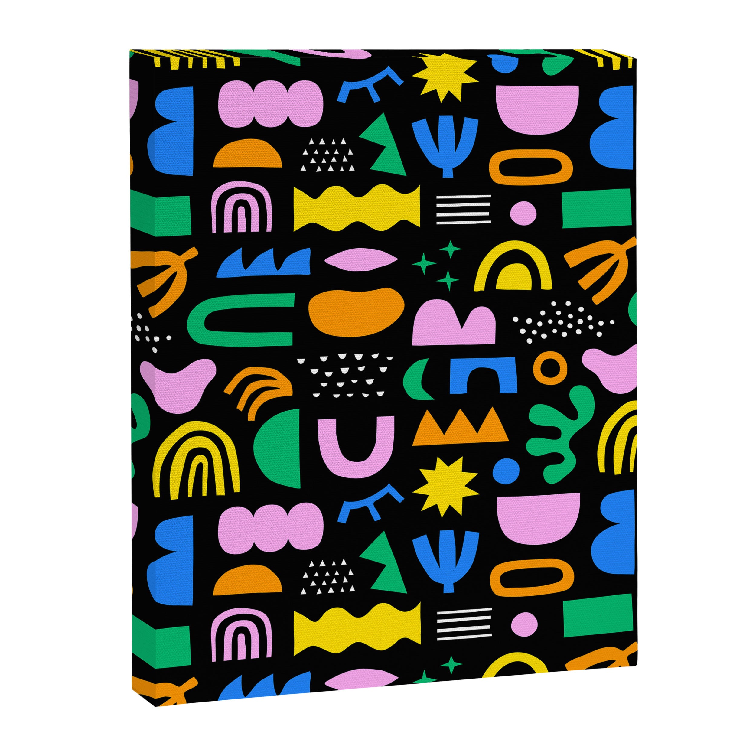 Fun colorful abstract summer shape pattern Canvas Print Gallery Image 8