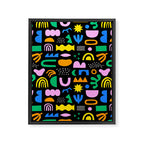 Fun colorful abstract summer shape pattern Framed Canvas Print Gallery Image 8