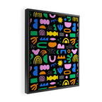 Fun colorful abstract summer shape pattern Framed Canvas Print Gallery Image 2