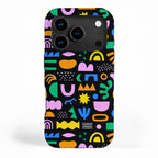 Fun colorful abstract summer shape pattern iPhone Case Gallery Image 1