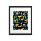 Fun colorful abstract summer shape pattern Framed Art Print Gallery Image 6
