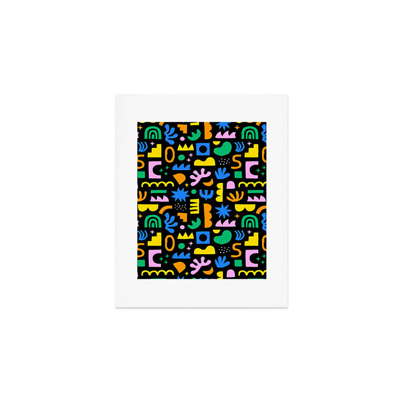 Fun colorful abstract summer shape pattern Art Print Gallery Image 1