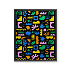 Fun colorful abstract summer shape pattern Framed Canvas Print Gallery Image 8